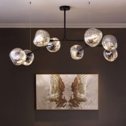 Luminária de teto nórdica moderna com abajur de vidro colorido galvanizado
