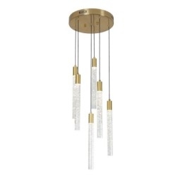Luminária pendente de cristal de cobre, conjunto de luminárias de teto