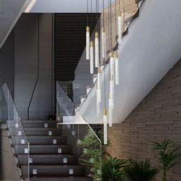 Luminária pendente de cristal de cobre, conjunto de luminárias de teto