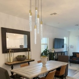 Luminária pendente de cristal de cobre, conjunto de luminárias de teto