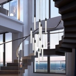Luminária pendente de cristal preto, coluna, conjunto de luminárias de teto