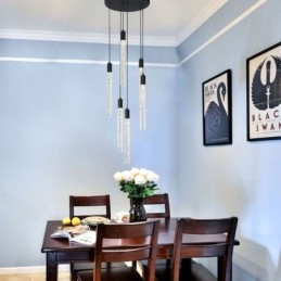 Luminária pendente de cristal preto, coluna, conjunto de luminárias de teto