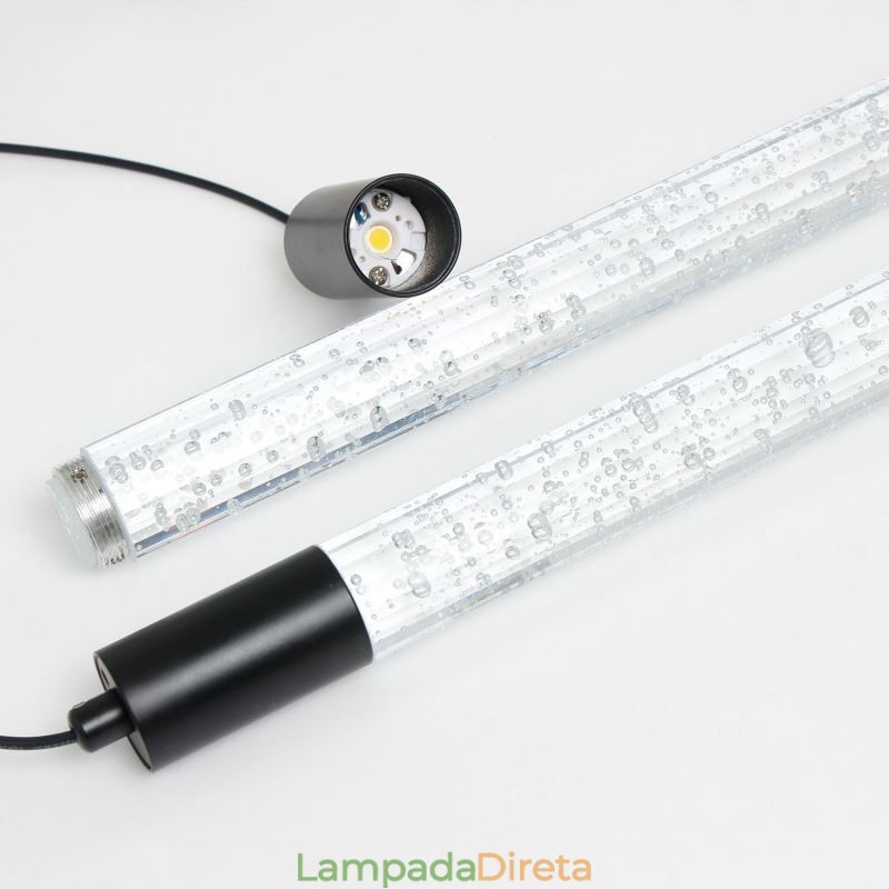 Luminária pendente de cristal preto, coluna, conjunto de luminárias de teto