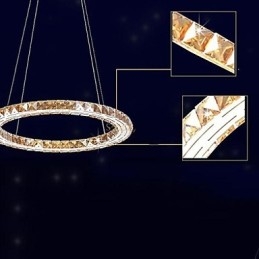 Luminárias pendentes de cristal Luminárias modernas Âmbar K9 Cristal Redondo Anel Único 30CM