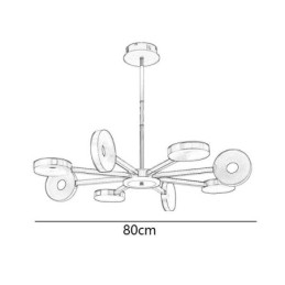 Luminária pendente minimalista com nove cabeças em formato de círculo