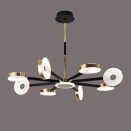 Luminária pendente minimalista com nove cabeças em formato de círculo
