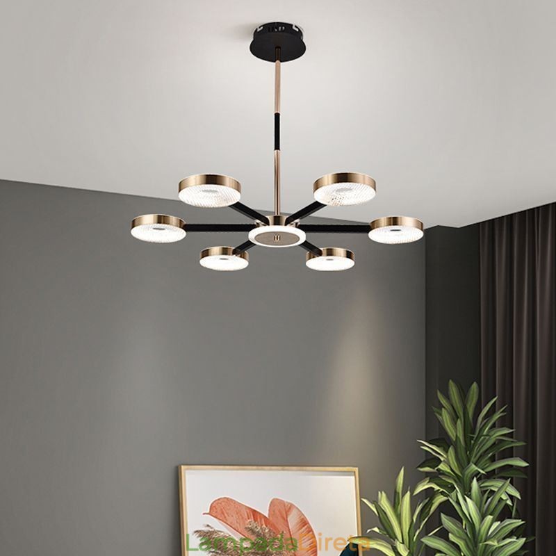 Pendente Minimalista Sete Cabeças Círculo Teto Luz