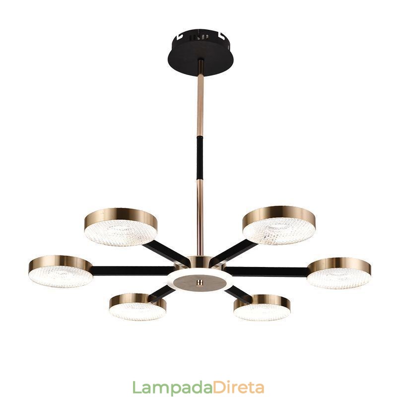 Pendente Minimalista Sete Cabeças Círculo Teto Luz