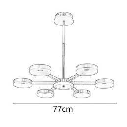 Pendente Minimalista Sete Cabeças Círculo Teto Luz