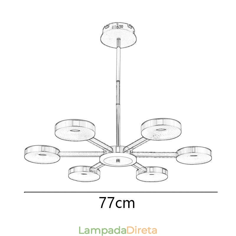 Pendente Minimalista Sete Cabeças Círculo Teto Luz