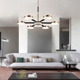 Pendente Minimalista Sete Cabeças Círculo Teto Luz