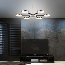 Pendente Minimalista Sete Cabeças Círculo Teto Luz
