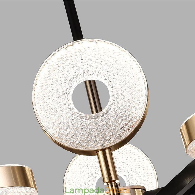 Pendente Minimalista Sete Cabeças Círculo Teto Luz