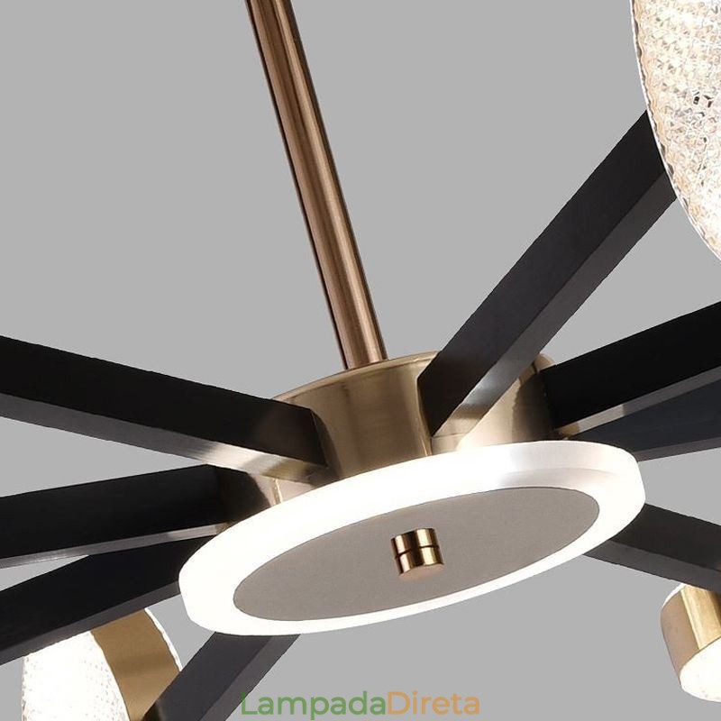 Pendente Minimalista Sete Cabeças Círculo Teto Luz