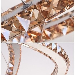 Luminárias pendentes de cristal Luminárias modernas Âmbar K9 Cristal Redondo Anel Único 30CM