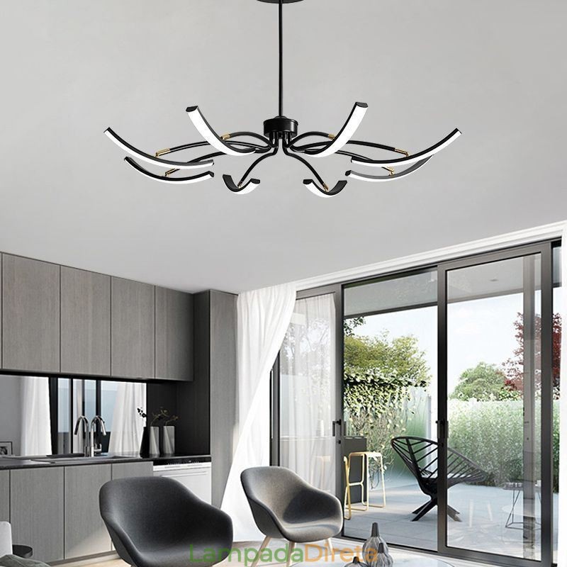 Luz pendente minimalista transformável luz de teto