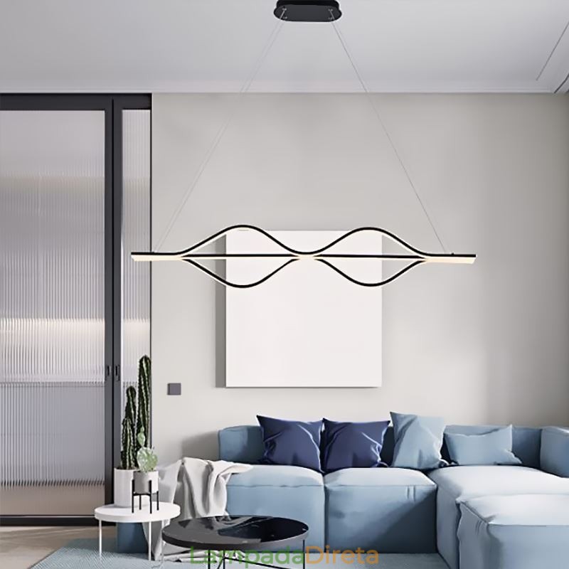 Luminária de teto minimalista pendente Wave Light