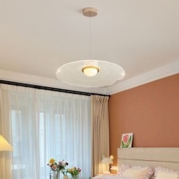 Luminária pendente de acrílico com flor de panela para teto