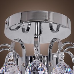 Lustre de cristal moderno contemporâneo estilo mini metal galvanizado montagem embutida