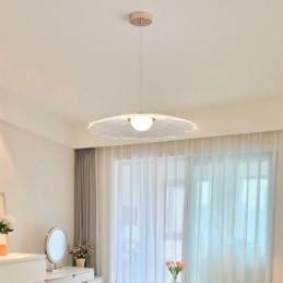 Luminária pendente de acrílico com flor de panela para teto