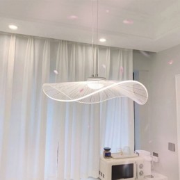 Pendente de acrílico com folha de lótus, luminária de teto