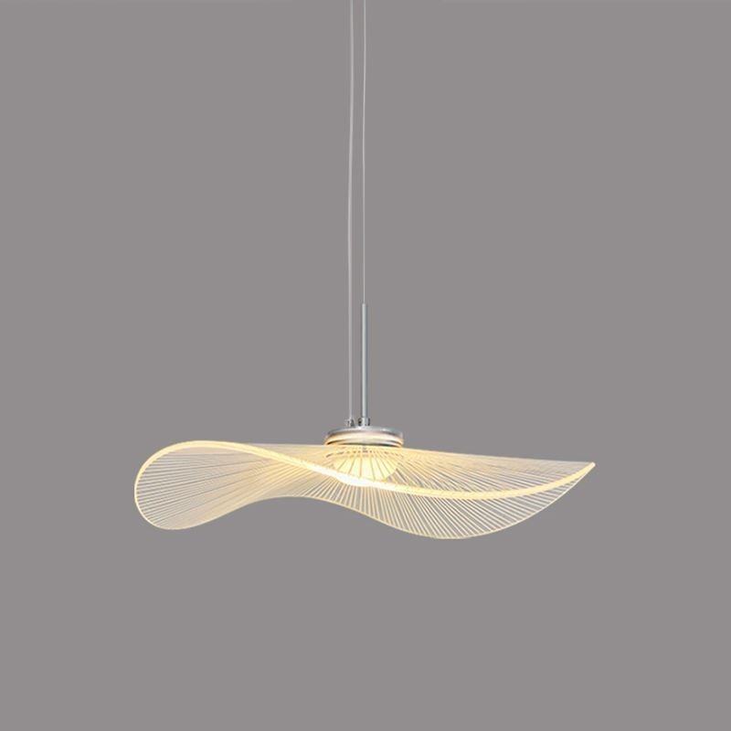 Pendente de acrílico com folha de lótus, luminária de teto