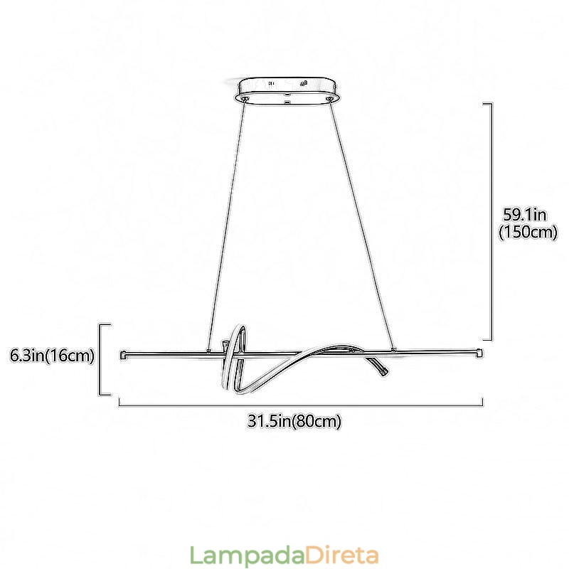 Pendente Minimalista Curto Envoltório Luz de Teto