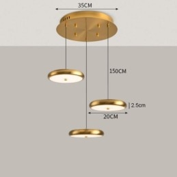 Luminária pendente com três luzes de cabeça redondas