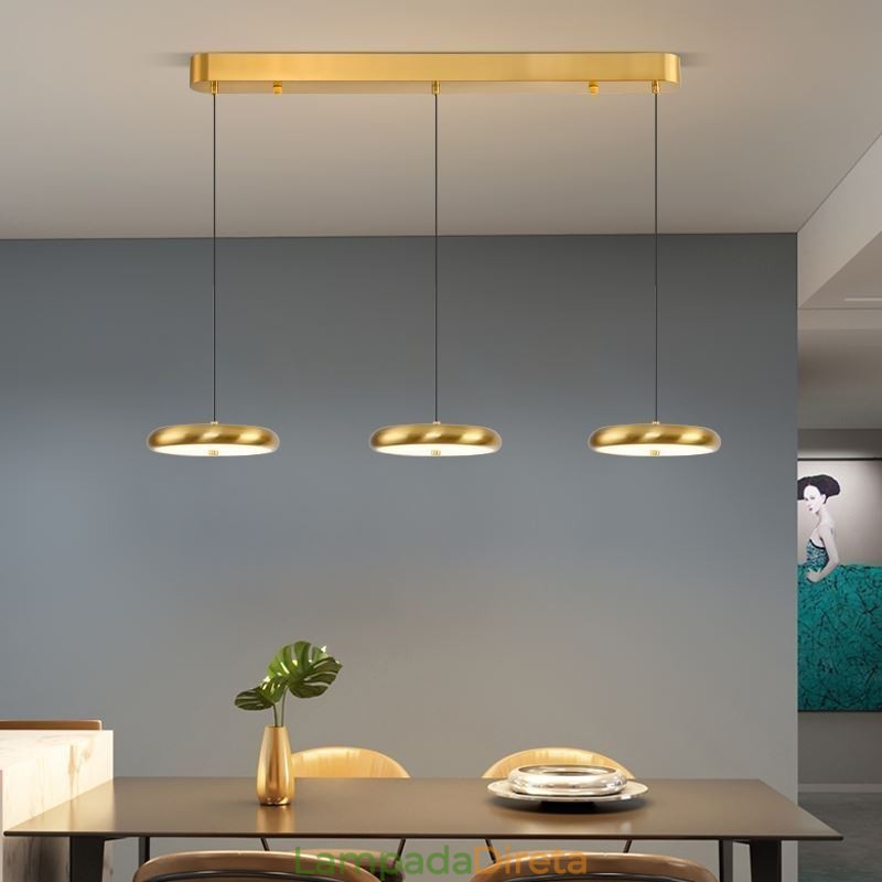 Luminária de teto com três cabeças, luminária pendente