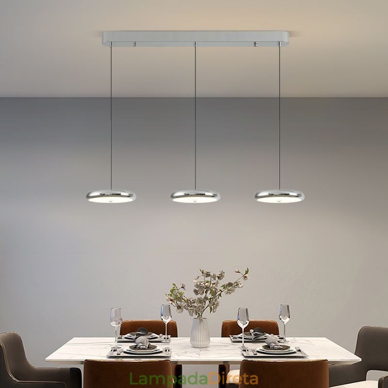 Luminária de teto com três cabeças, luminária pendente