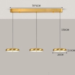 Luminária de teto com três cabeças, luminária pendente