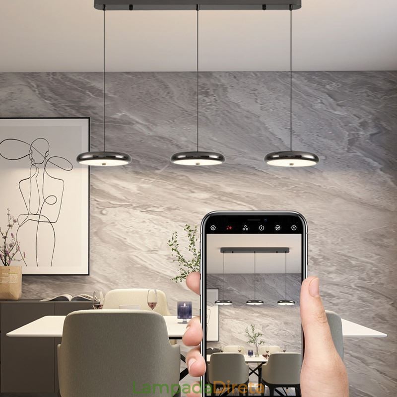 Luminária de teto com três cabeças, luminária pendente