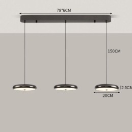 Luminária de teto com três cabeças, luminária pendente