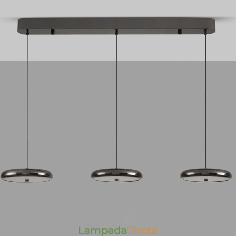 Luminária de teto com três cabeças, luminária pendente