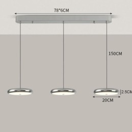 Luminária de teto com três cabeças, luminária pendente
