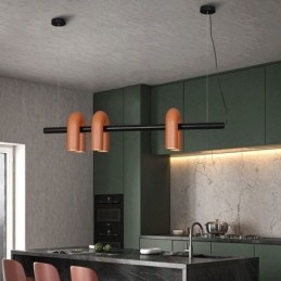 Luminária de teto em ferro forjado em forma de U Luminária pendente 90° Rotativa