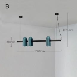 Luminária de teto em ferro forjado em forma de U Luminária pendente 90° Rotativa