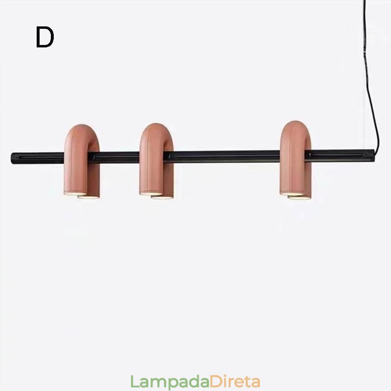 Luminária de teto em ferro forjado em forma de U Luminária pendente 90° Rotativa