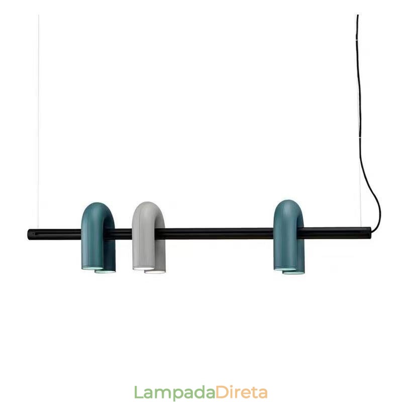 Luminária de teto em ferro forjado em forma de U Luminária pendente 90° Rotativa