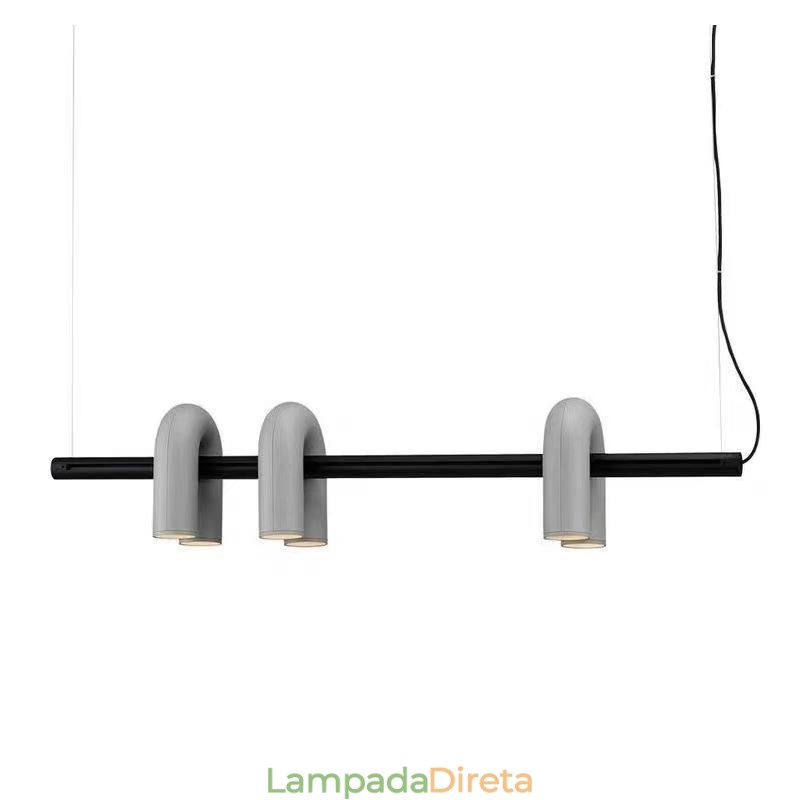 Luminária de teto em ferro forjado em forma de U Luminária pendente 90° Rotativa