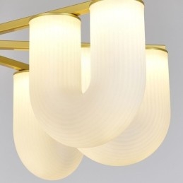 Lustre em formato de U estilo creme francês luz pendente