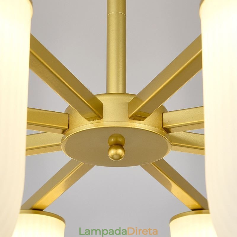 Lustre em formato de U estilo creme francês luz pendente
