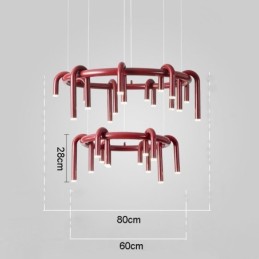 Luminária de teto moderna nórdica duplex edifício circular em forma de U pendente