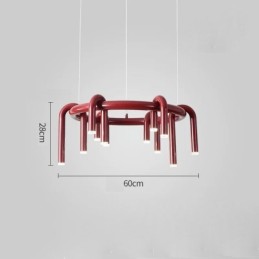 Luminária de teto moderna nórdica duplex edifício circular em forma de U pendente