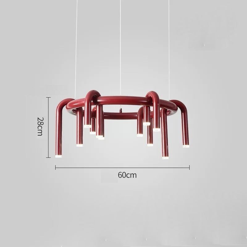 Luminária de teto moderna nórdica duplex edifício circular em forma de U pendente