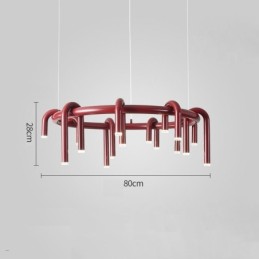 Luminária de teto moderna nórdica duplex edifício circular em forma de U pendente