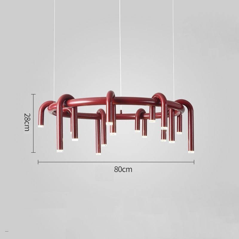 Luminária de teto moderna nórdica duplex edifício circular em forma de U pendente