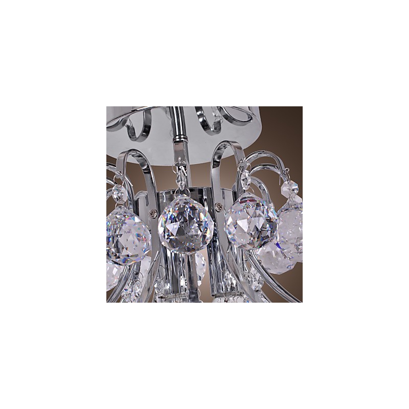 Lustre de cristal moderno contemporâneo estilo mini metal galvanizado montagem embutida