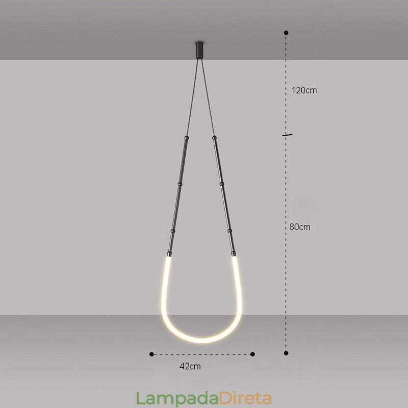 Luminária Pendente Creative Line Bambu Luminária de Teto Preto Dourado