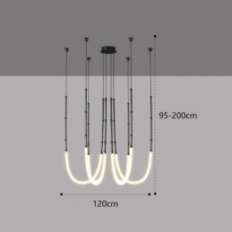 Luminária de Teto Creative Line Bamboo Pendente Preto Dourado